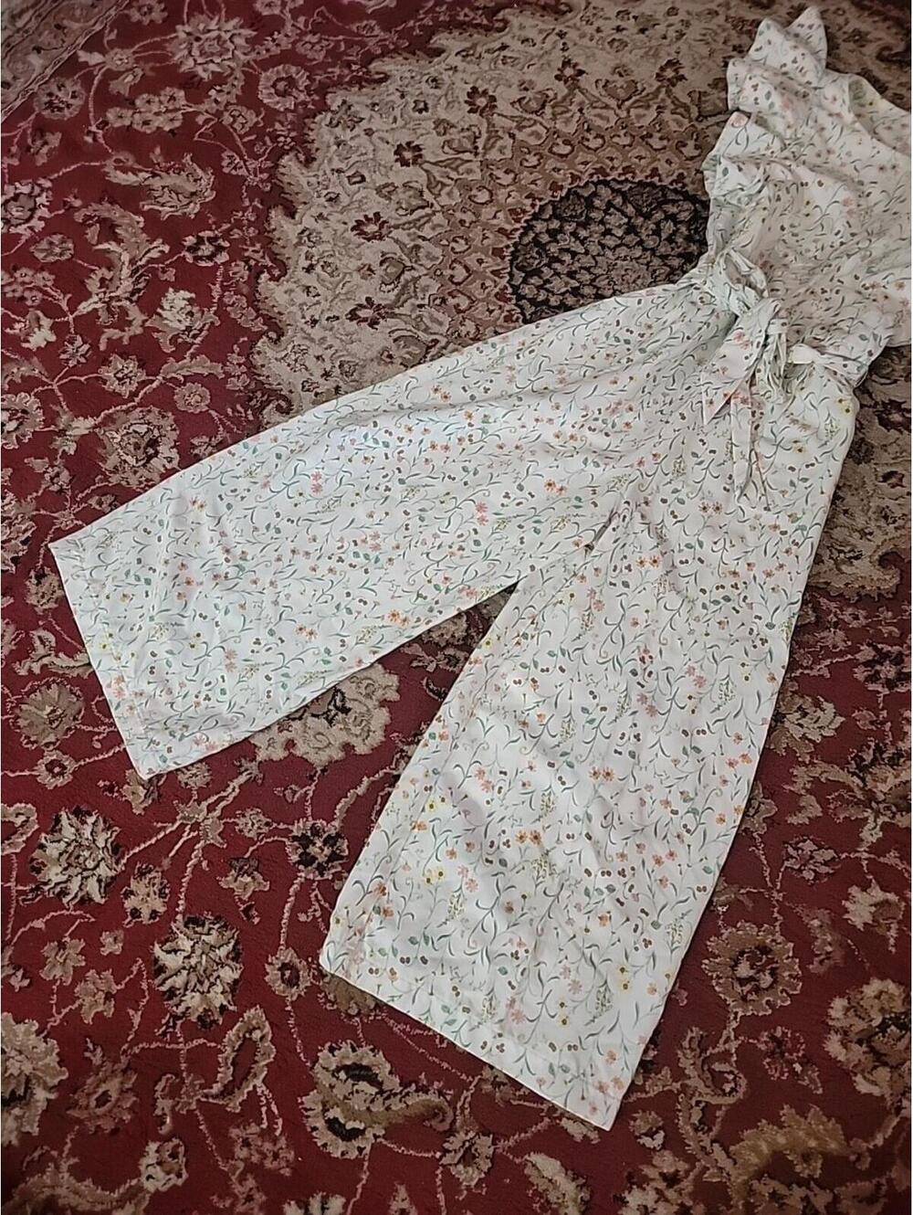GB Girls Jumpsuit Romper Size 12 Floral Flutter Sleeve Pockets Zipper #CB3 - Picture 4 of 10